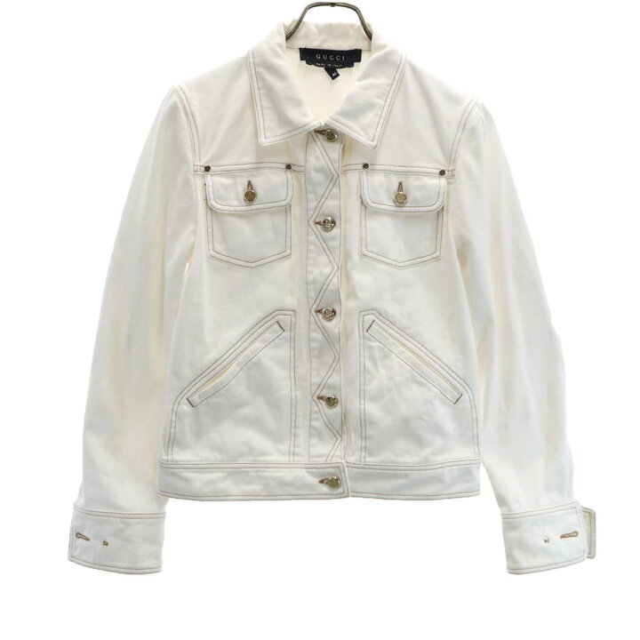 GUCCI デニムジャケット ホワイト スネーク 