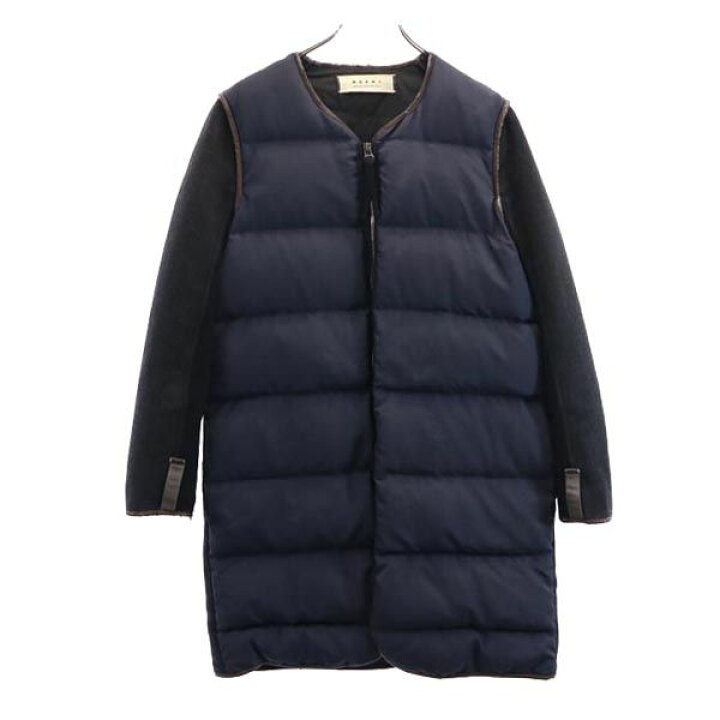 楽天市場】古着 マルニ MARNI フェザー ダウンコート 44 ネイビー系 袖  