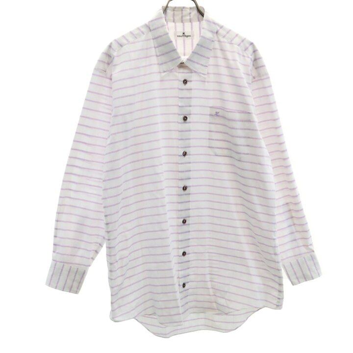 楽天市場】古着 courreges クレージュ 日本製 ボーダー 長袖 シャツ 