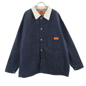 古着 UNIVERSAL OVERALL ユニバーサルオーバーオール デニム カバーオール L インディゴ 襟コーデュロイ メンズ 【中古】
