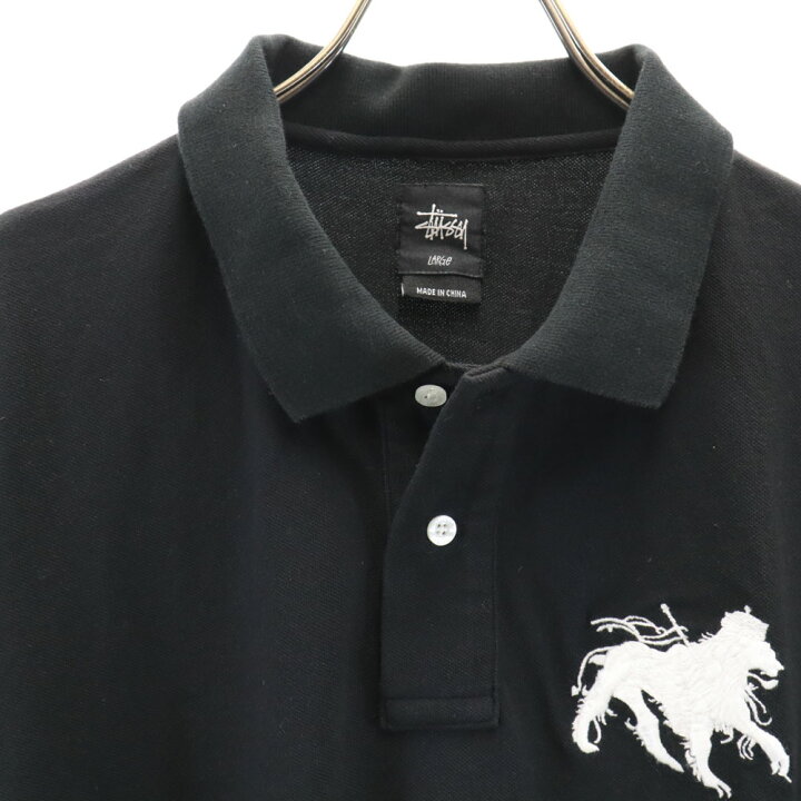 楽天市場】ステューシー 半袖 ポロシャツ L ブラック STUSSY 鹿の子 
