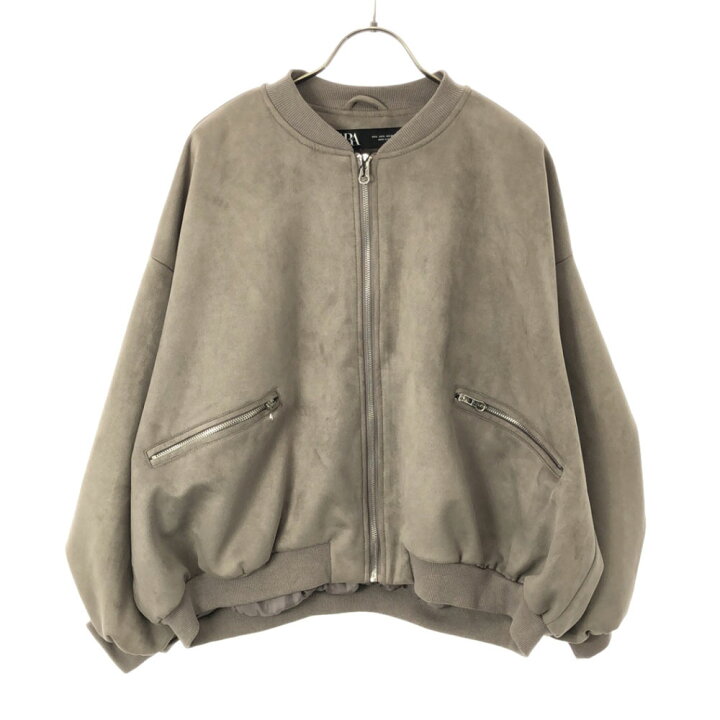 楽天市場】未使用 ザラ フェイクスエード ブルゾン L グレー系 ZARA 