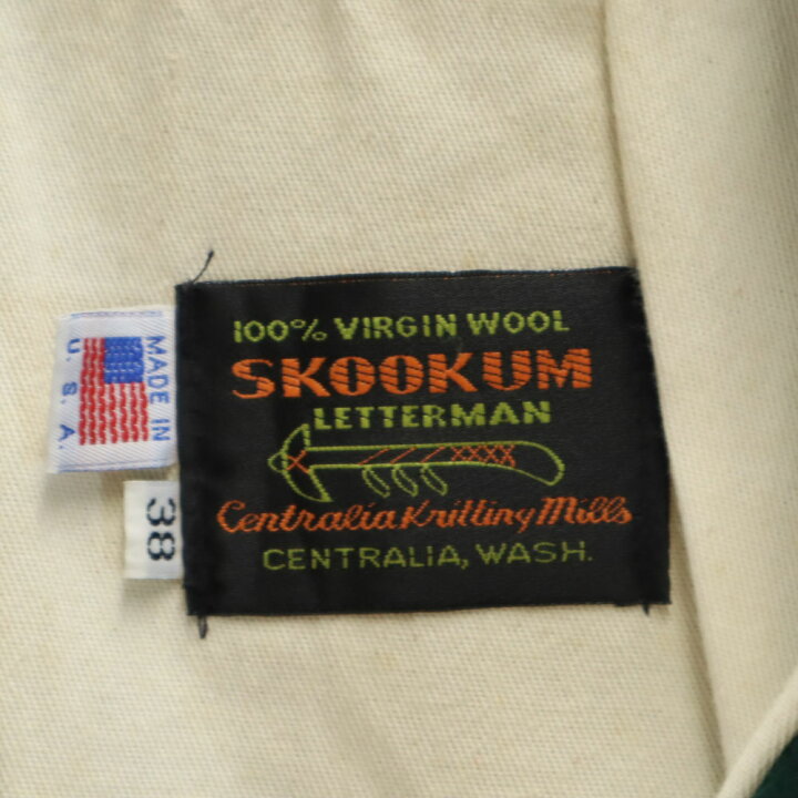 楽天市場】スクーカム USA製 ウール スタジャン 38 グリーン系 SKOOKUM