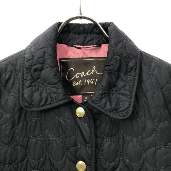 楽天市場】コーチ キルティングジャケット XS ブラック COACH 