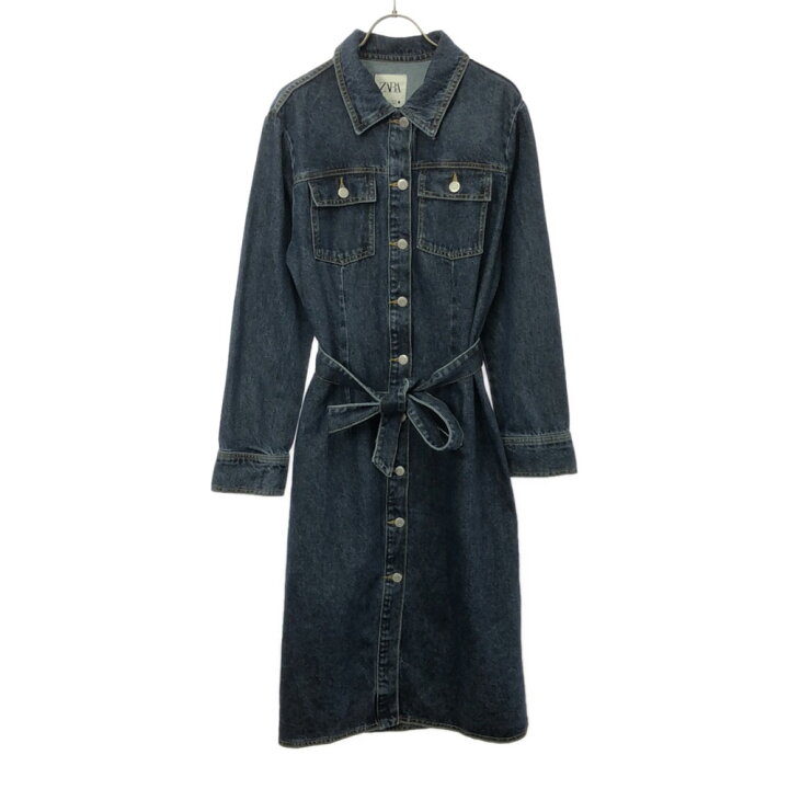 楽天市場】未使用 ザラ 長袖 デニム ワンピース XL ブルー ZARA 