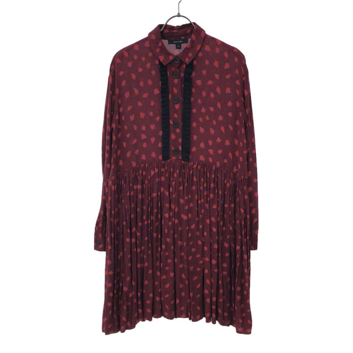 楽天市場】古着 カレンウォーカー KAREN WALKER リーフ柄 長袖 膝丈  