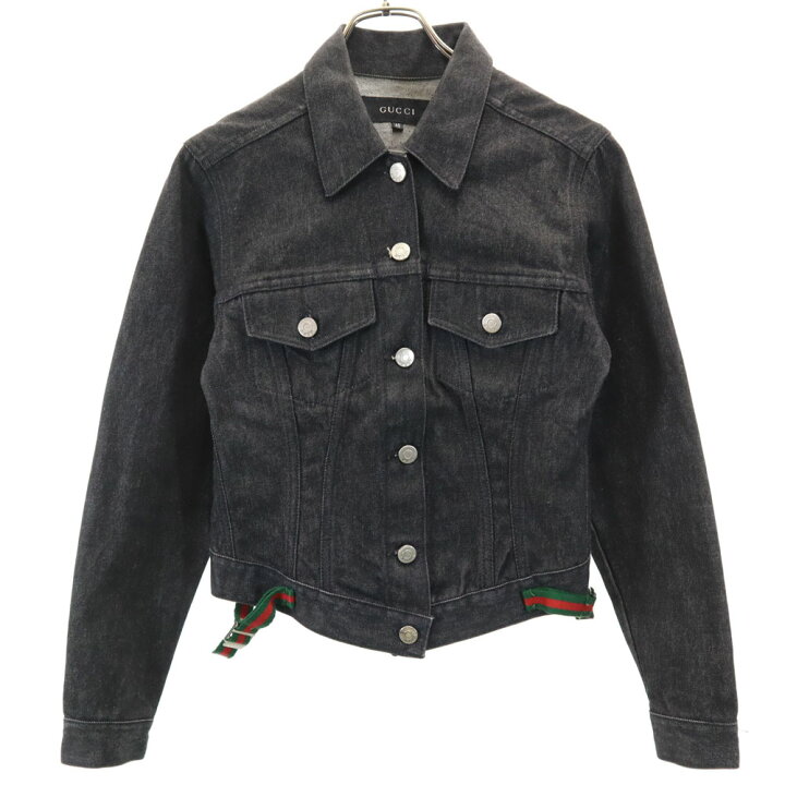 GUCCI グッチレディースブラックデニムジャケット レディースサイズ40 