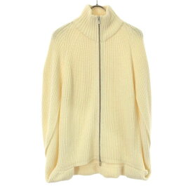 古着 STEFANEL ステファネル ウールブレンド ジップ ニットジャケット S アイボリー レディース 【中古】