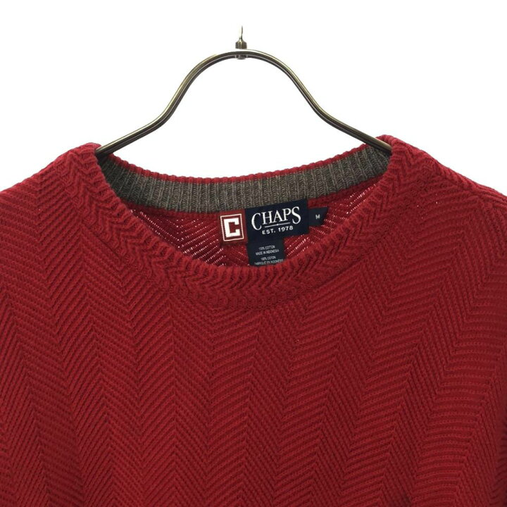 楽天市場】古着 CHAPS チャップス ウール 長袖 セーター M レッド 