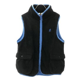 古着 Gramicci グラミチ ボア ジップ ベスト M ブラック×ブルー 裏メッシュ アウトドア メンズ 【中古】 【PD】