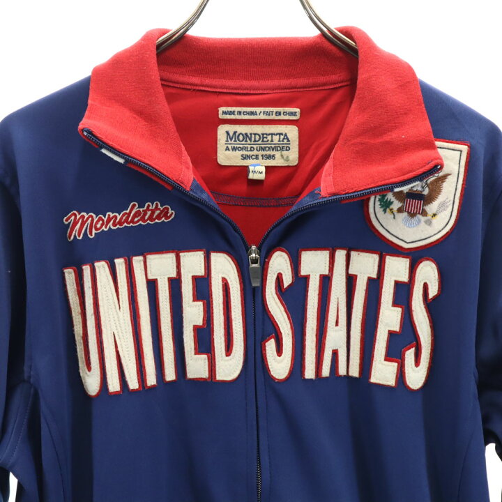 楽天市場】古着 MONDETTA トラックジャケット M ブルー 刺繍ワッペン  