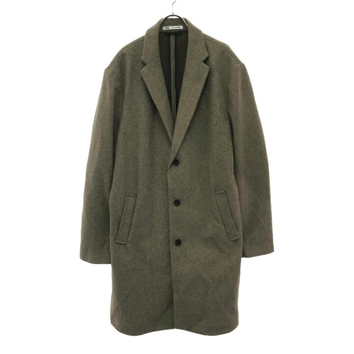楽天市場】未使用 ザラ ロング チェスターコート XL ブラウン ZARA 