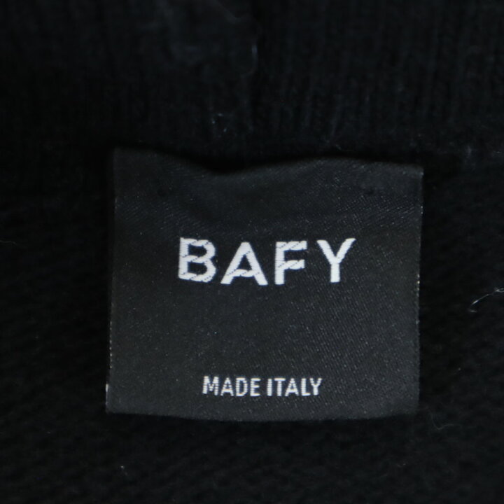 楽天市場】バフィー イタリア製 ニット パーカー 48 ブラック BAFY 