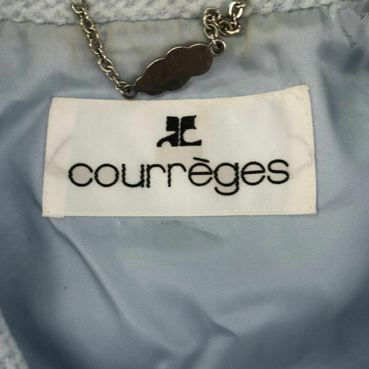 楽天市場】古着 courreges クレージュ ステンカラーコート 9AR ブルー 