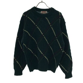 古着 McGregor マクレガー ウール100% ダイヤ柄 長袖 セーター M グリーン系 SPORTSWEAR ニット メンズ 【中古】