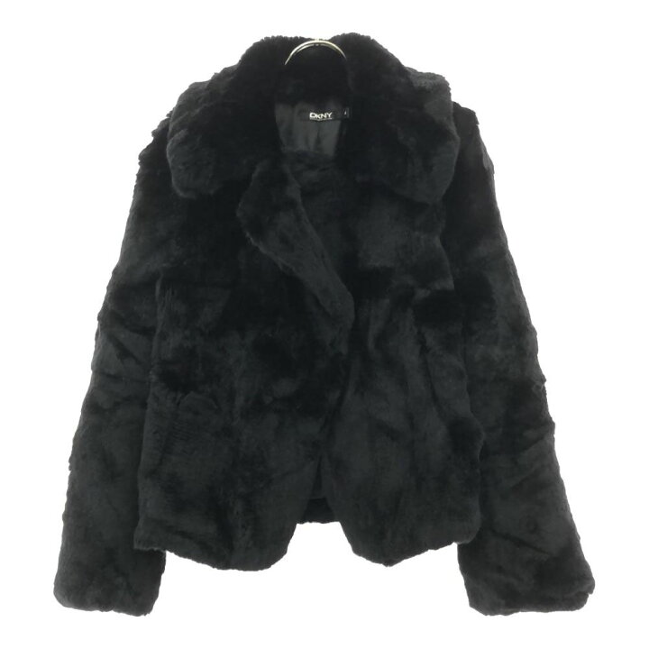 楽天市場】ディーケーエヌワイ ラビットファー ジャケット 4 ブラック  