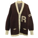 古着 BUCKY WARREN 60s ヴィンテージ 長袖 レタード カーディガン ブラウン ツートンカラー メンズ 【中古】 【PD】