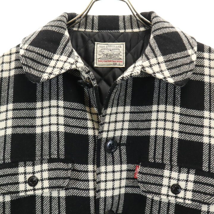楽天市場】リーバイス チェック柄 シャツジャケット L 黒 Levi