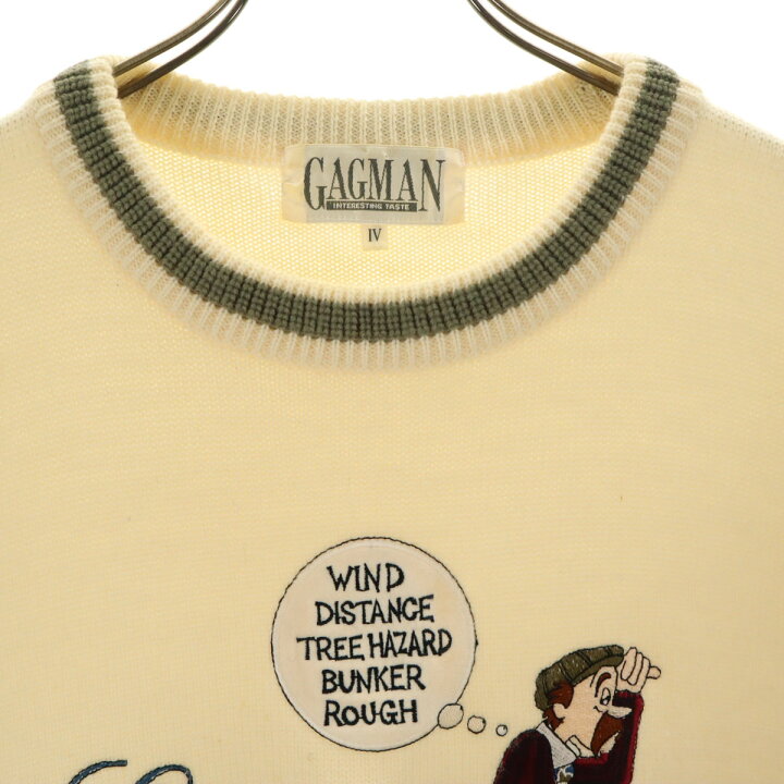 楽天市場】古着 GAGMAN ゴルフ刺繍 長袖 セーター 4 アイボリー ニット 