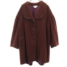 古着 LANVIN ランバン 80s イタリア製 ヴィンテージ ウールコート 46 ブラウン レディース 【中古】