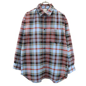 古着 niko and... ニコアンド KEITA MARUYAMA ケイタ マルヤマ コラボ チェック柄 長袖 シャツ L 水色 レディース 【中古】 【PD】