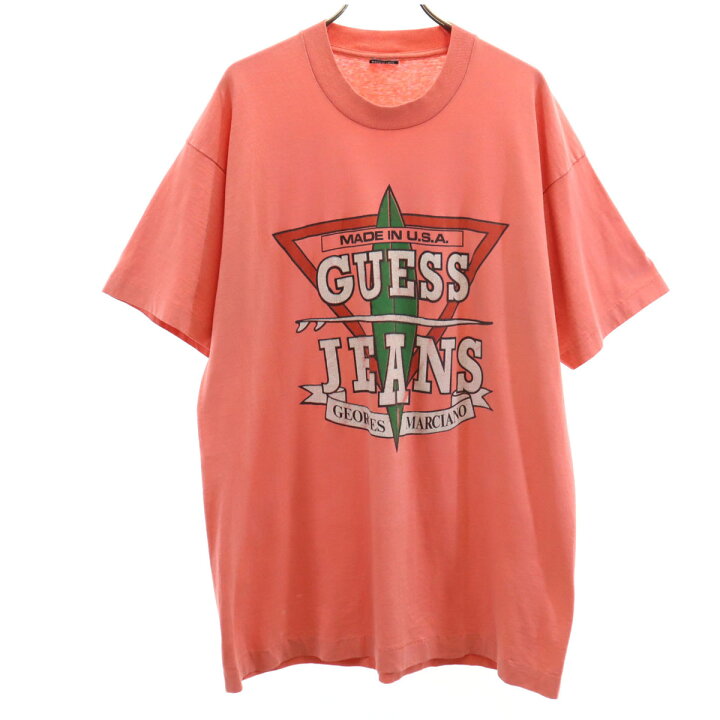 楽天市場】古着 OLD オールド 90s USA製 GUESS JEANS プリント 半袖 T 