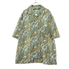 古着 niko and... ニコアンド 総柄 半袖 オープンカラーシャツ M グレー系 メンズ 【中古】