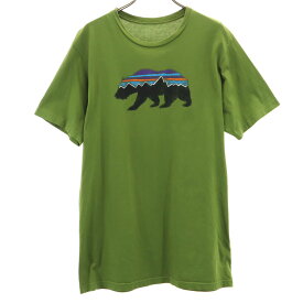 古着 patagonia パタゴニア フィッツロイ ベア 半袖 Tシャツ M 黄緑 アウトドア 39143SP18 メンズ 【中古】 【PD】