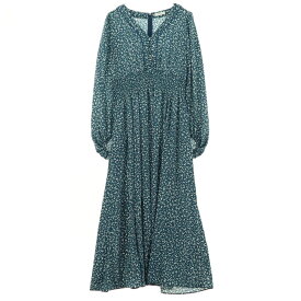 古着 美品 FRAY I.D フレイアイディー 総柄 長袖 ロングワンピース O ブルー FWFO194099 レディース 【中古】