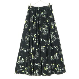古着 美品 niko and... ニコアンド 花柄 ロング丈 スカート L ブラック レディース 【中古】