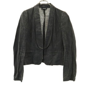 古着 A.P.C. アーペーセー フランス製 リネンブレンド オールド ジャケット ダークグレー系 レディース 【中古】