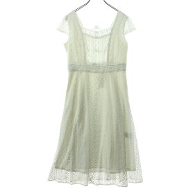 古着 未使用 31sons de mode トランテアンソンドゥモード レース フレンチスリーブ ミモレ丈 ワンピース 36 アイボリー リボン レディース 【中古】 【PD】