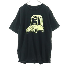 古着 graniph グラニフ プリント 半袖 Tシャツ M ブラック メンズ 【中古】