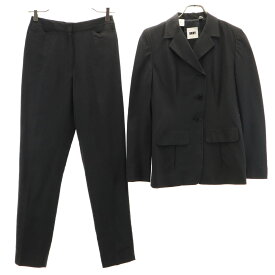 古着 DKNY ディーケーエヌワイ ストライプ柄 パンツスーツ 上下 セットアップ 2 チャコール レディース 【中古】 【PD】