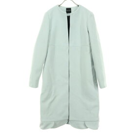 古着 YOKO CHAN ヨーコチャン ノーカラー ウールコート 38 ライトブルー レディース 【中古】