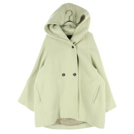 古着 美品 green label relaxing グリーンレーベルリラクシング 長袖 ウール コート 36 アイボリー フード付き ハーフ丈 レディース 【中古】