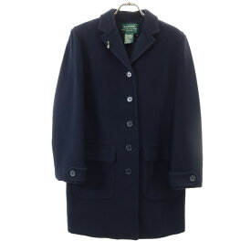 古着 LAUREN RALPH LAUREN PETITE ローレンラルフローレン ペティート ウール コート 2P ネイビー レディース 【中古】