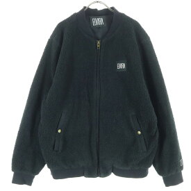 古着 ELVIRA エルヴィラ 英字 長袖 ボア フリースジャケット L ブラック メンズ 【中古】