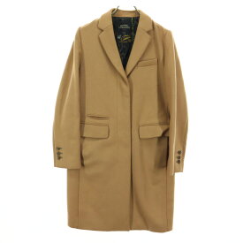 古着 TOMORROWLAND トゥモローランド 日本製 膝丈 比翼仕立て ウールコート 38 ライトブラウン レディース 【中古】