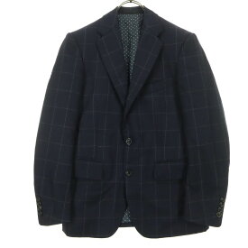 古着 Casely Hayford ケイスリーヘイフォード 日本製 チェック柄 長袖 テーラードジャケット 34 ブラック メンズ 【中古】