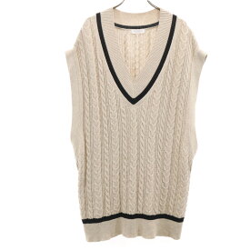 古着 BEAUTY&YOUTH UNITED ARROWS ビューティーアンドユースユナイテッドアローズ Vネック ケーブルチルデン ニットベスト ベージュ系 レディース 【中古】