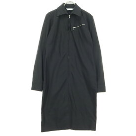 古着 MARELLA マレーラ イタリア製 長袖 ハーフジップ ワンピース 40 ブラック 膝下丈 レディース 【中古】