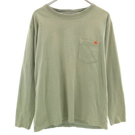 古着 UNIVERSAL OVERALL ユニバーサルオーバーオール 長袖 Tシャツ 2 オリーブ系 ポケT ロンT メンズ 【中古】