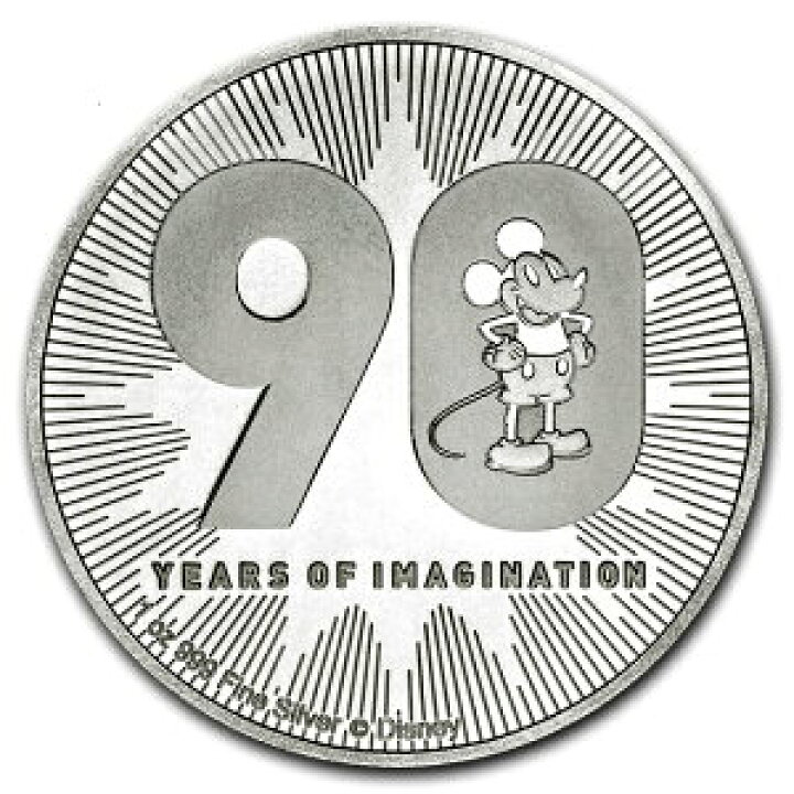 楽天市場】純銀コイン ミッキーマウス 誕生90周年記念銀貨 1オンス 
