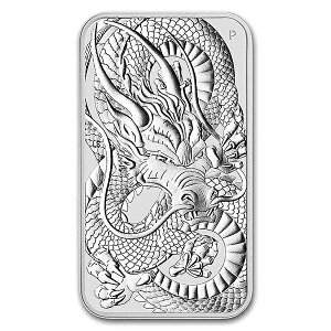 純銀インゴット ドラゴン シルバーバー 1オンス 2021年製 オーストラリアパース造幣局発行純銀 銀 シルバー コイン 品位 99.9% 硬貨 貨幣 バー ドラゴン 竜