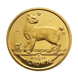 純金コイン 24金 キャット 金貨　1/10オンス 1994年製 マン島政府発行 金 ゴールド コイン 品位 99.99% 硬貨 貨幣 CROWN ネコ