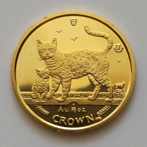 純金コイン 24金 キャット 金貨　1/10オンス 2002年製 マン島政府発行 金 ゴールド コイン 品位 99.99% 硬貨 貨幣 CROWN ネコ