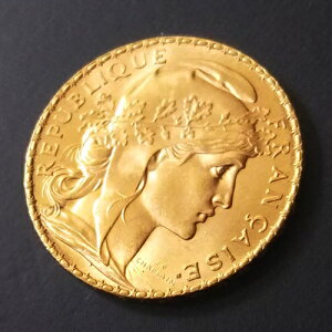 【金貨 コイン】20フラン金貨　マリアンヌ フランス 保証書付 ゴールドコイン 幸運のニワトリ ルースター金貨
