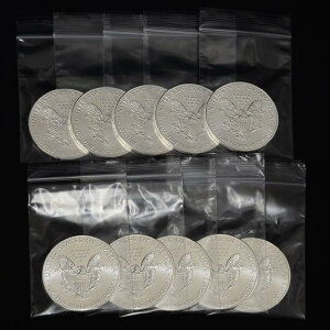 ☆送料無料☆ 10個セット【新品】『イーグル銀貨 1オンス クリアケース入り 10個セット (ランダム・イヤー)』純銀 コイン アメリカ造幣局発行 純銀 シルバー コイン アメリカンイーグル 銀貨 品位:99.9% 純銀貨 Silver Coin《安心の本物保証》【保証書付き】