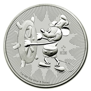 【新品】『ミッキーマウス銀貨 1オンス 2017年製』純銀 コイン ニュージーランド造幣局発行 31.1g 品位:99.9% 純銀 銀貨 シルバー ディズニー Disney Mickey コイン 銀 貴金属 販売 銀の購入 コレクション ギフト 金銀の貯金箱【保証書付き・巾着袋入り】
